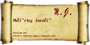 Márky Jenő névjegykártya
