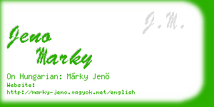 jeno marky business card