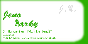 jeno marky business card